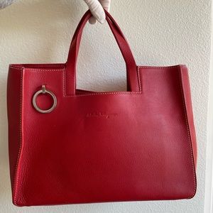 Dream Work Bag! Salvatore Ferragamo Red Leather Tote